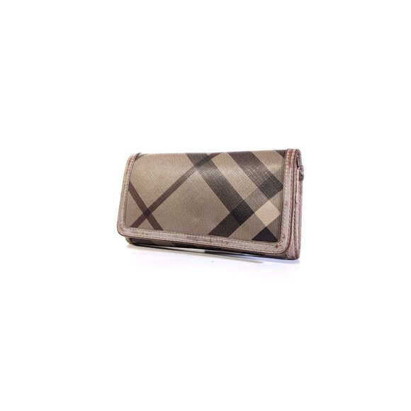 BURBERRY Smoked Check Continental Wallet Organizer Wallet - Picture 2 of 7